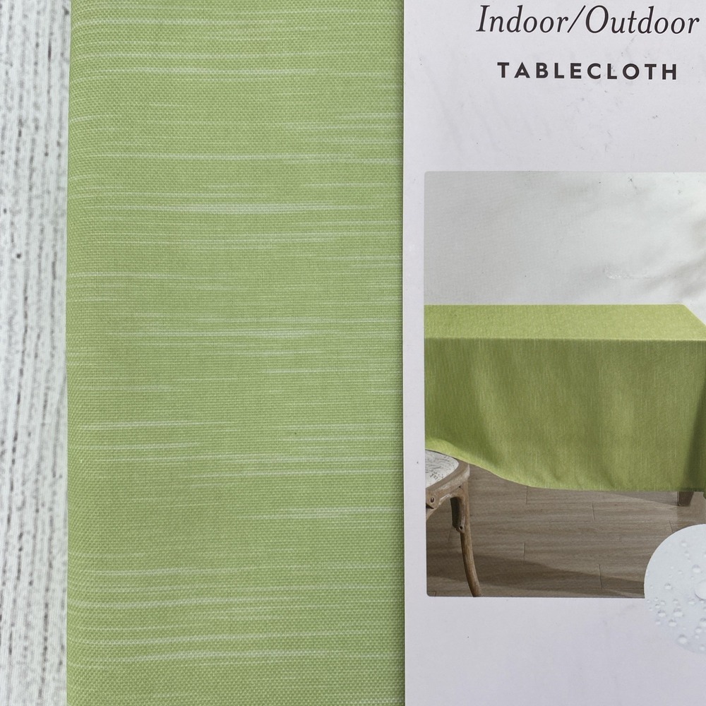 Laura Ashley Tablecloth 60x84 Lime Green Easy Care Indoor Outdoor Spring Summer - Picture 5 of 11